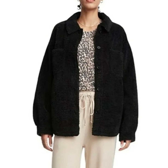Sincerly Jules Jackets & Blazers - Bandier x Sincerely Jules, Women Aspen Sherpa Jacket in Black Leopard